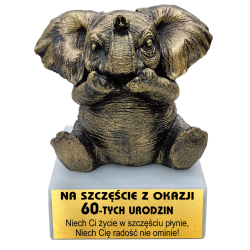 DUŻY SŁONIK NA SZCZĘŚCIE NA 60 URODZINY